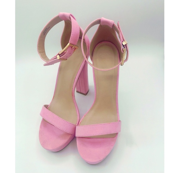 Topshop Shoes - TopShop Pink Suede Platform Sandals